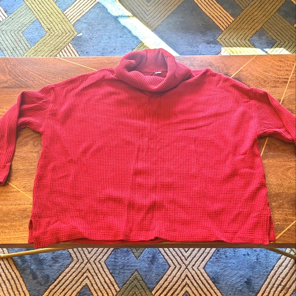 Old Navy red waffle sweater  size Large